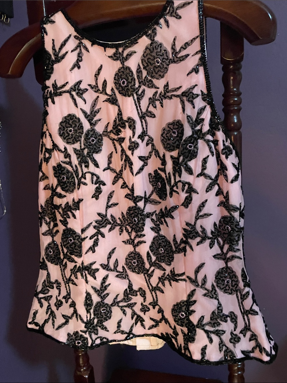 VINTAGE SEAN COLLECTION BEADED SILK TOP